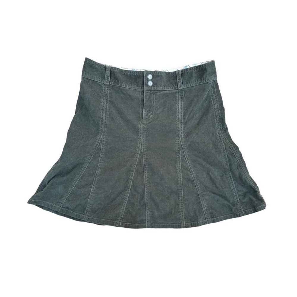 Athleta Green Corduroy A Line Skirt Flare Women 6